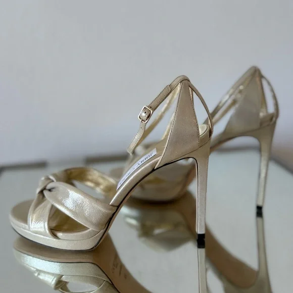 New Jimmy Rosie 100 Shimmer Suede Sandals $1,095 39 - Picture 7 of 11